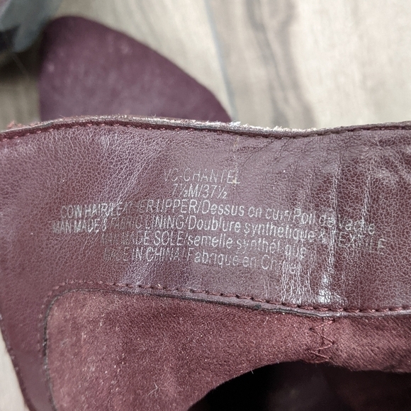 VINCE Camuto 7.5 Purple Cow Hair Leather Booties - Picture 5 of 9